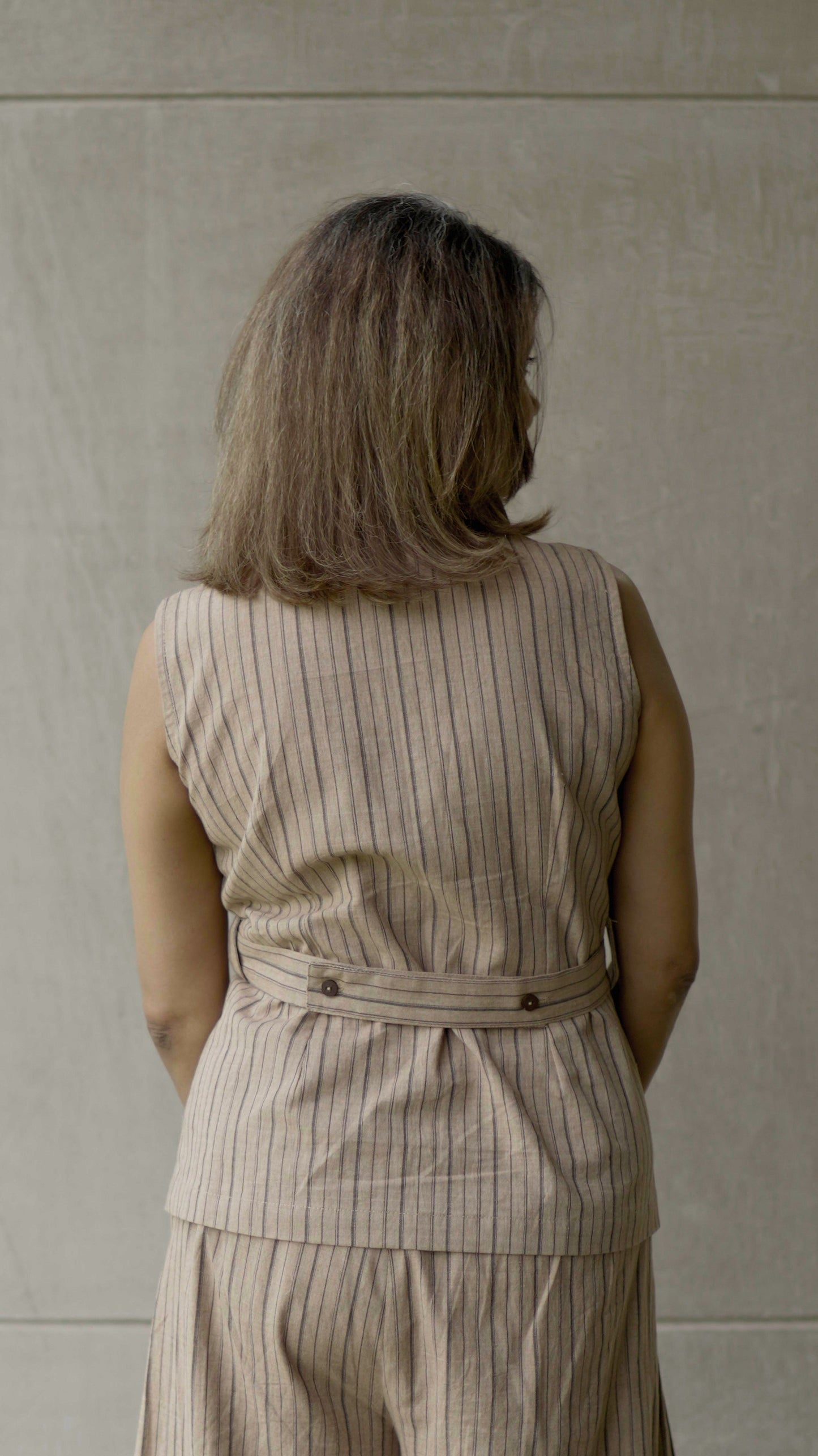 Beige Black Stripe Pant