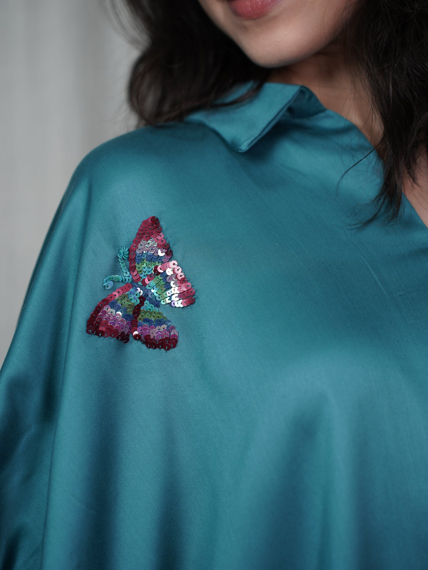 Co-ord set with butterfly emboidery