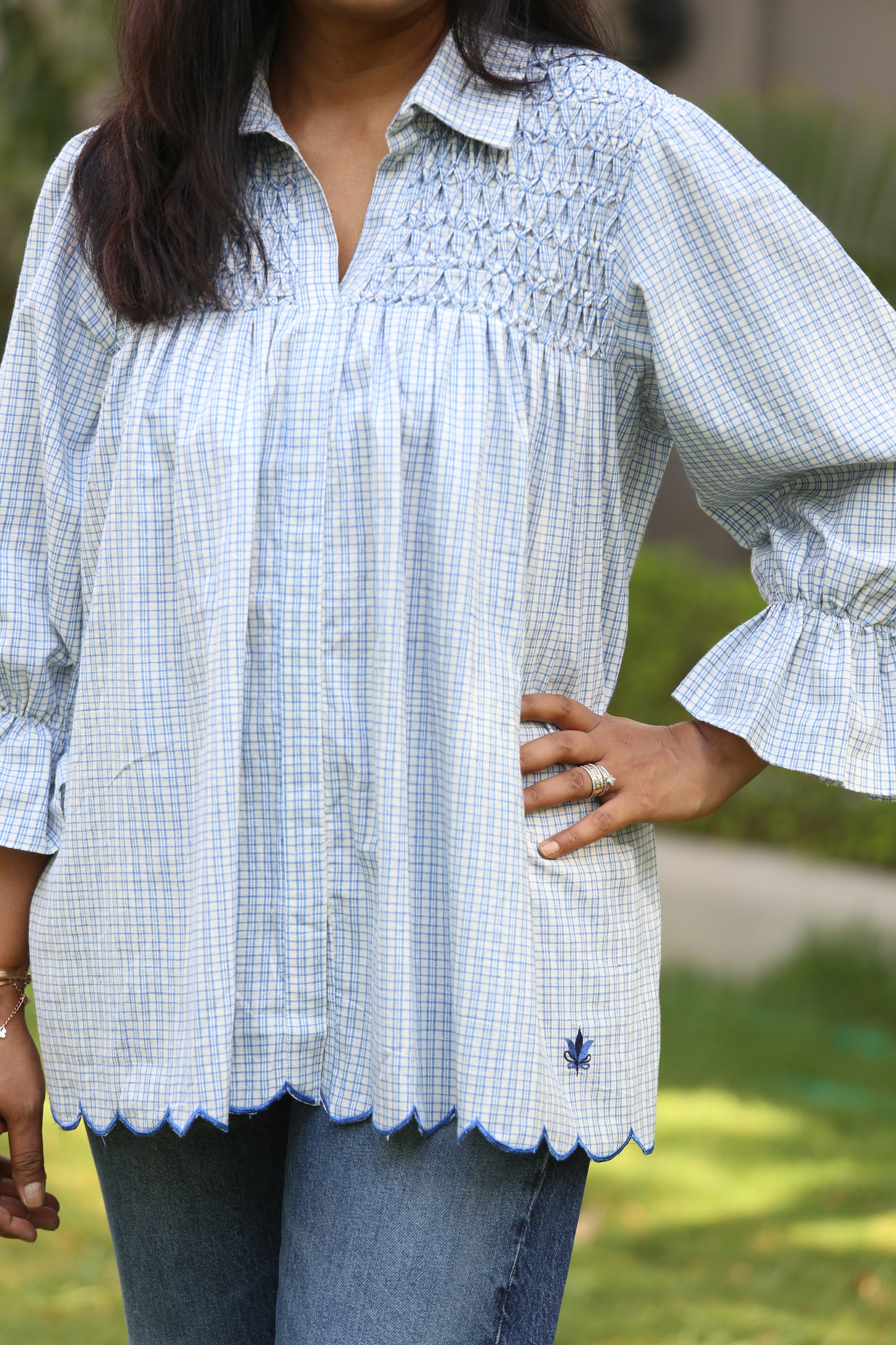 Top with smock details
