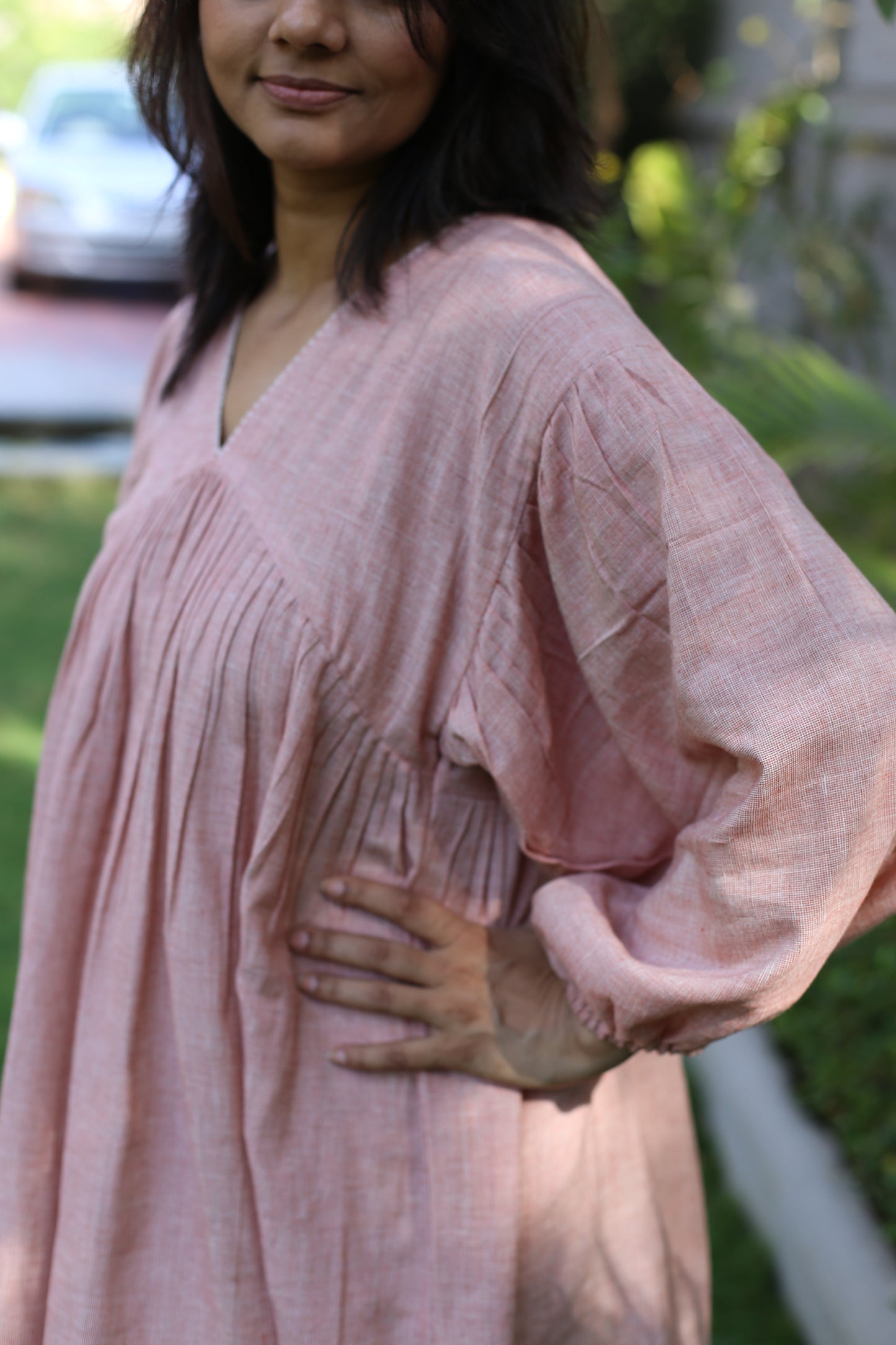 Top with scallops and neck line detailing