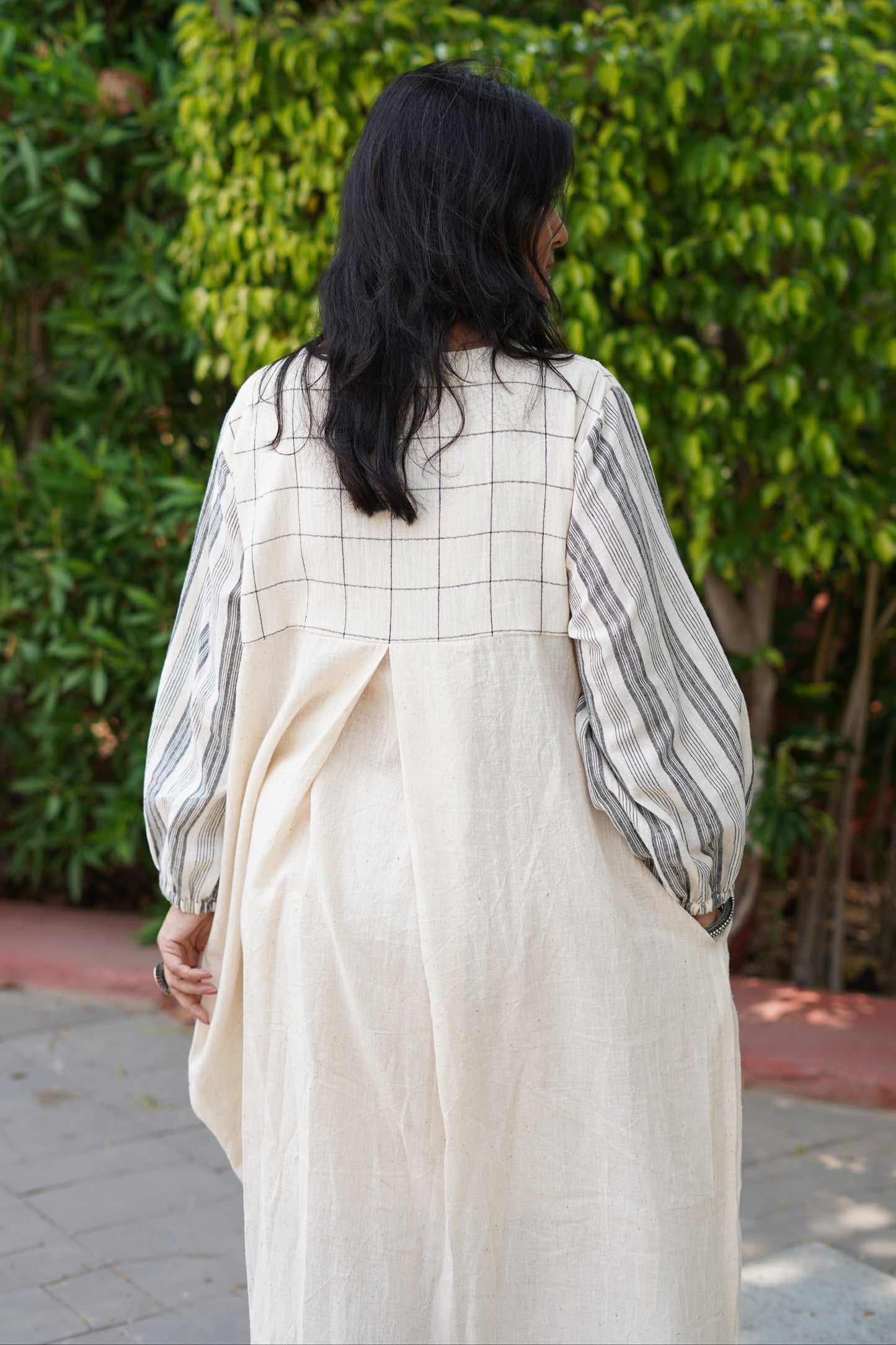 Kala cotton chex stripes mix match dress