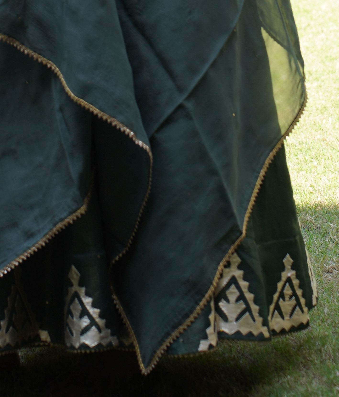 Anarkali set embellished with patchwork