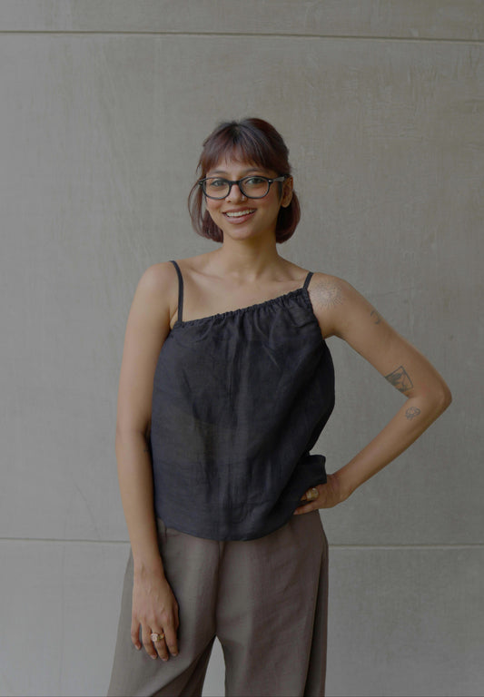 Black Spaghetti Crop Top