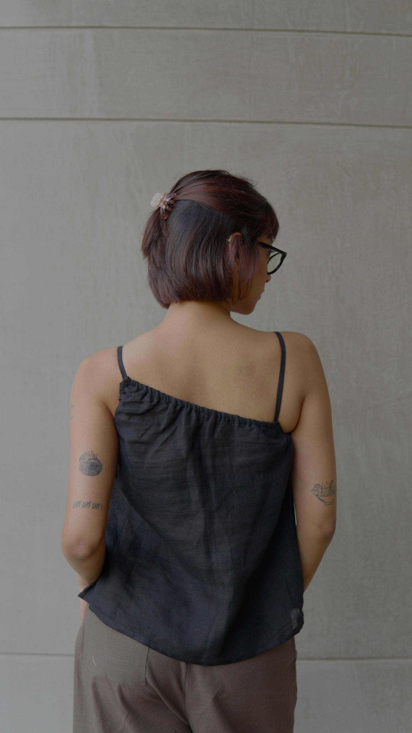 Black Spaghetti Crop Top
