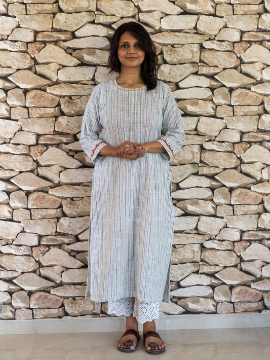 Kurta with camel embroidery detailing