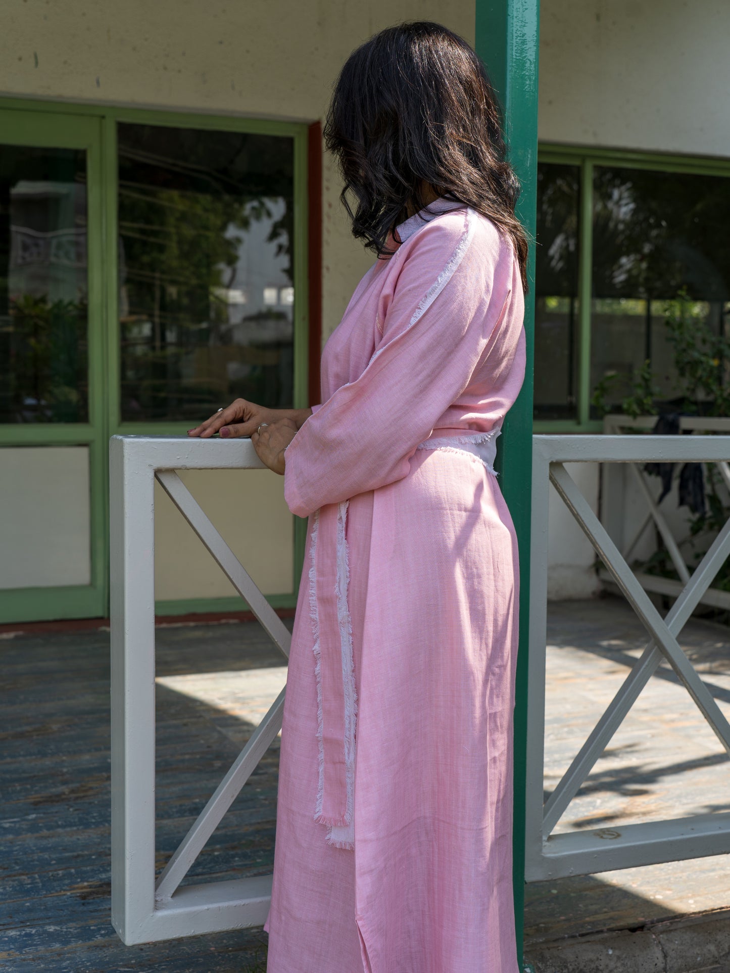 Shirt dress with belt