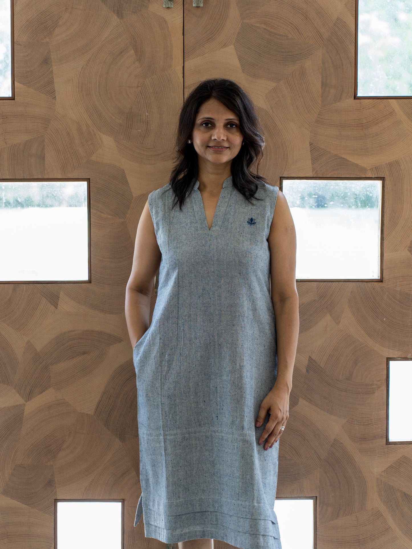 Tunic Dress with pleating at hemline