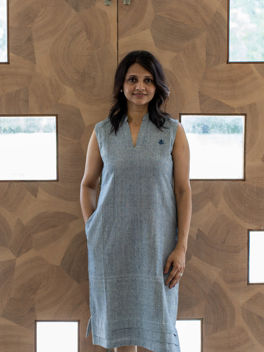 Tunic Dress with pleating at hemline