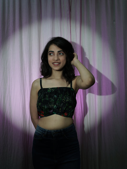 Floral print Bustier top