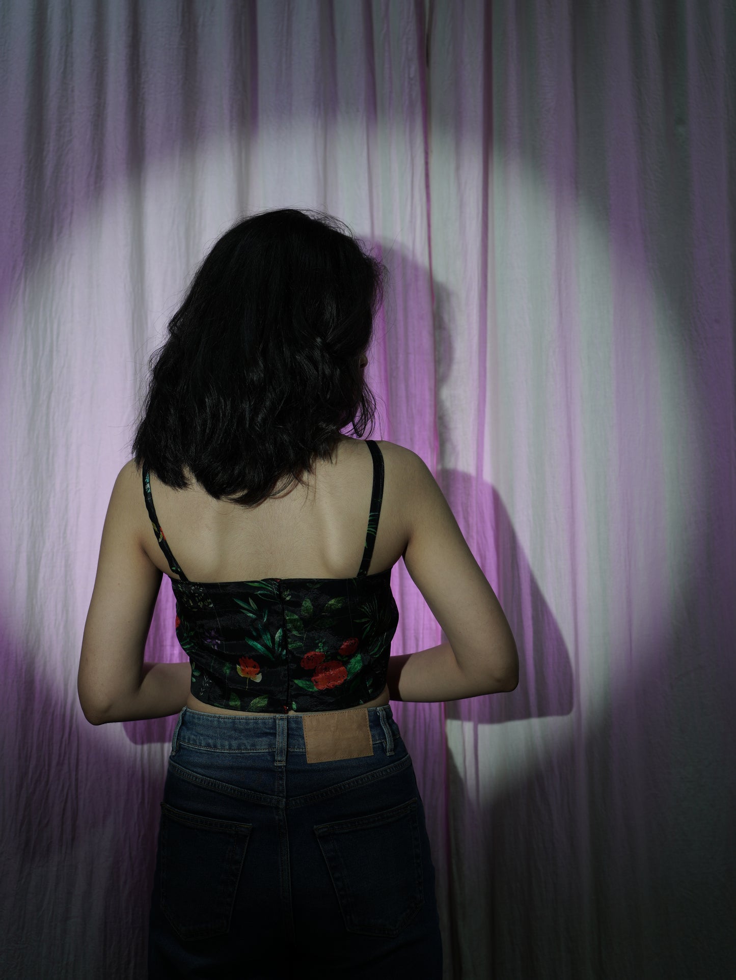Floral print Bustier top