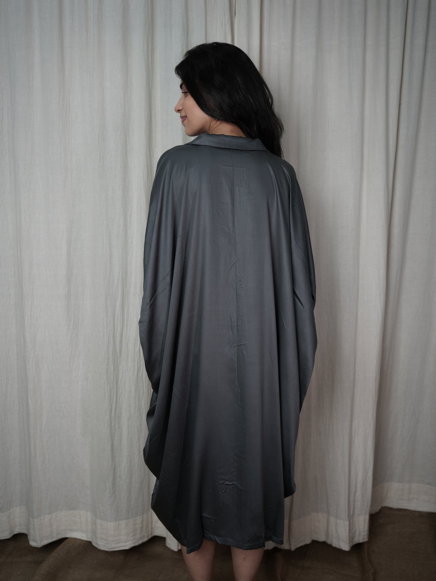 Shirt dress with embroidered placket