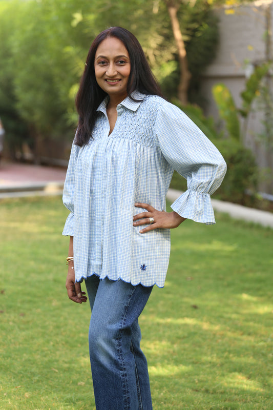 Top with smock details