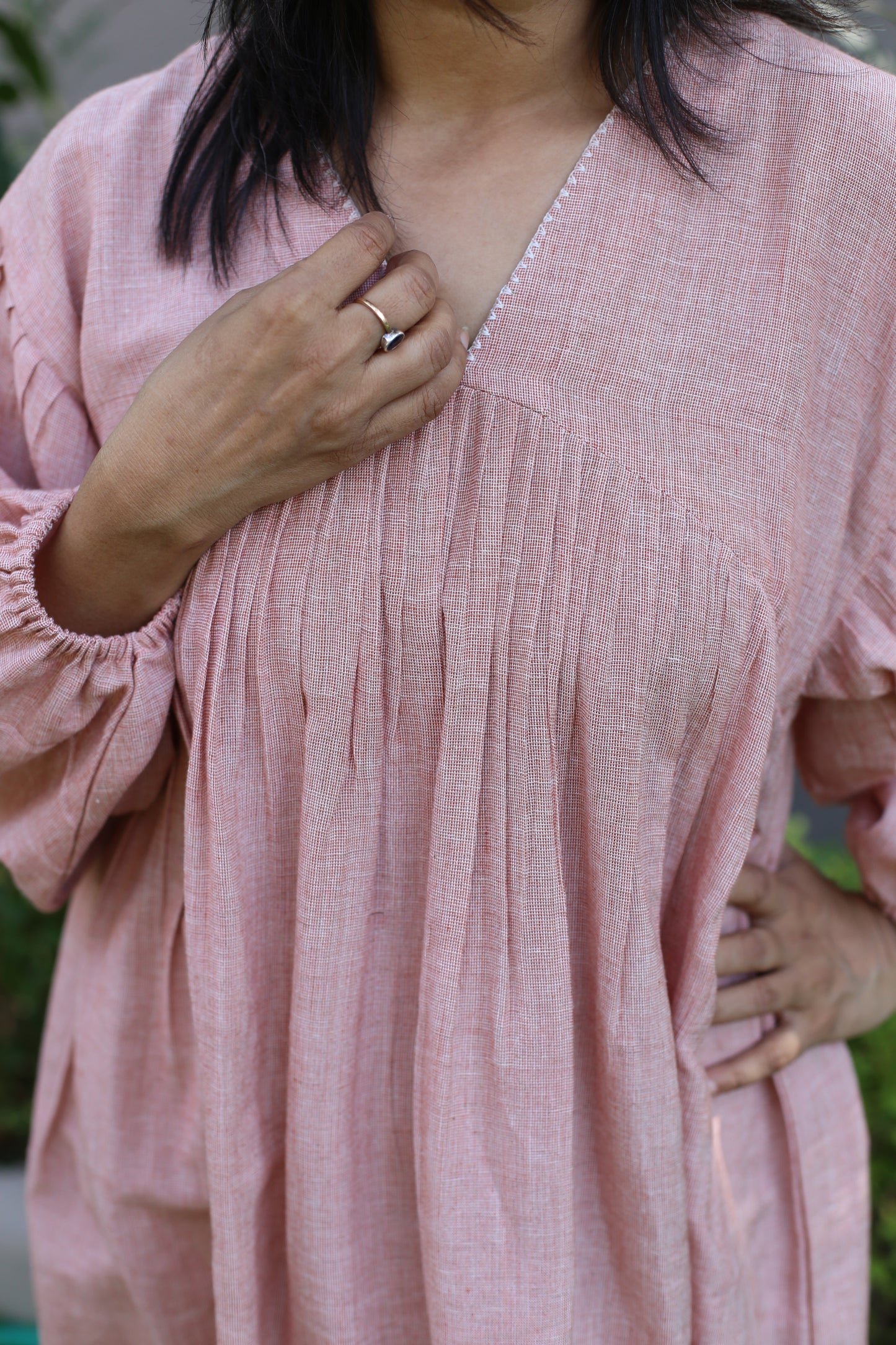 Top with scallops and neck line detailing