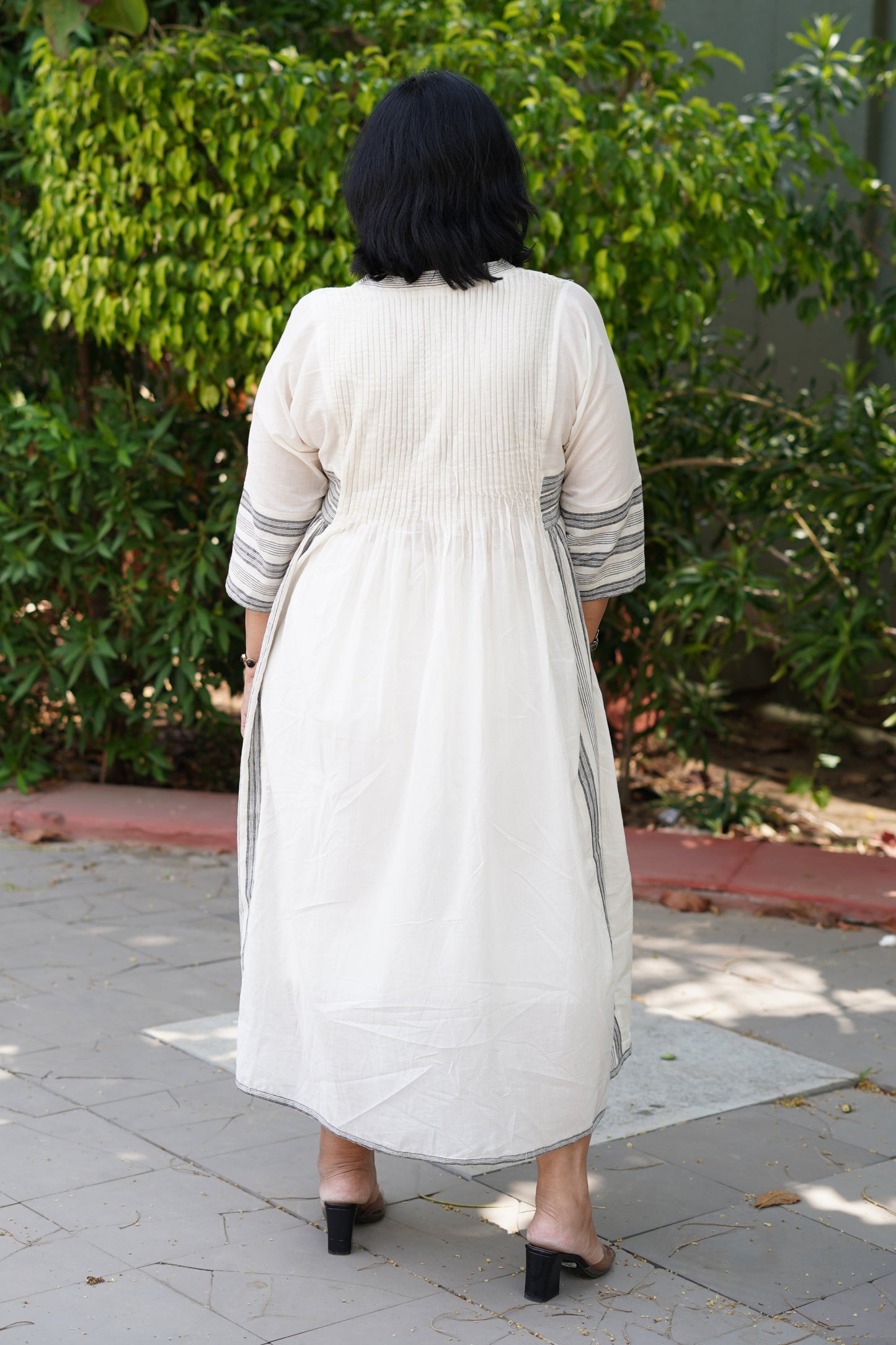 Plain stripes mix match kurta